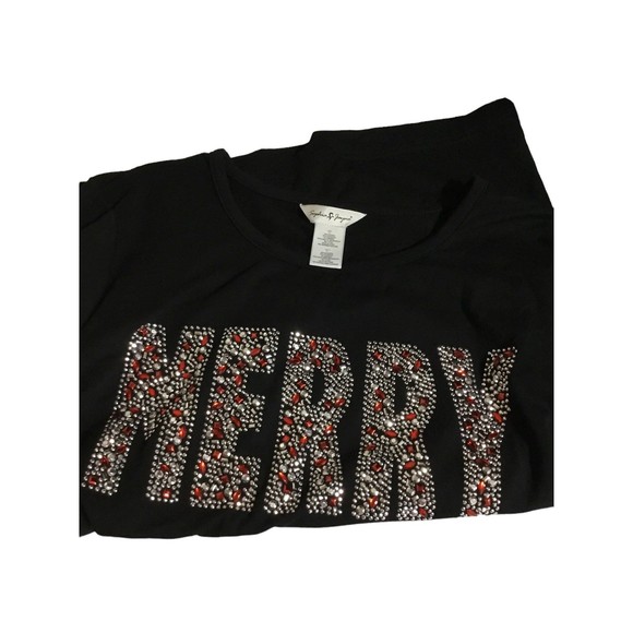 Christmas Long Sleeve Knit Top Size XL Merry and Bright! - Picture 5 of 10